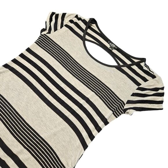 Christian Siriano Dress Asymmetrical Gray w/Black Stripes Size L - Picture 2 of 15